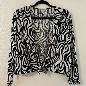Chico's Black & White Cardigan